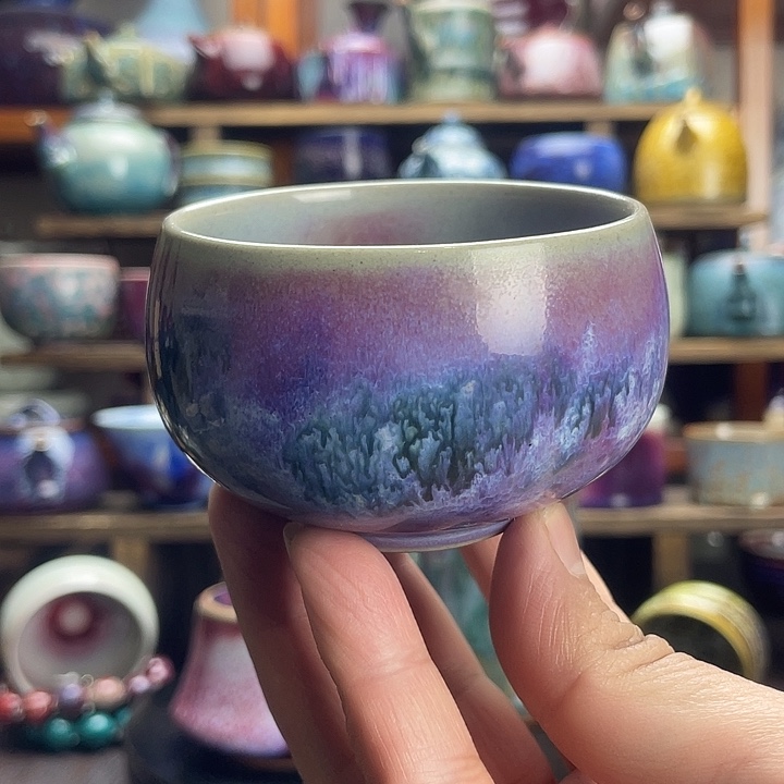 杯子瓷钧瓷窑变杯