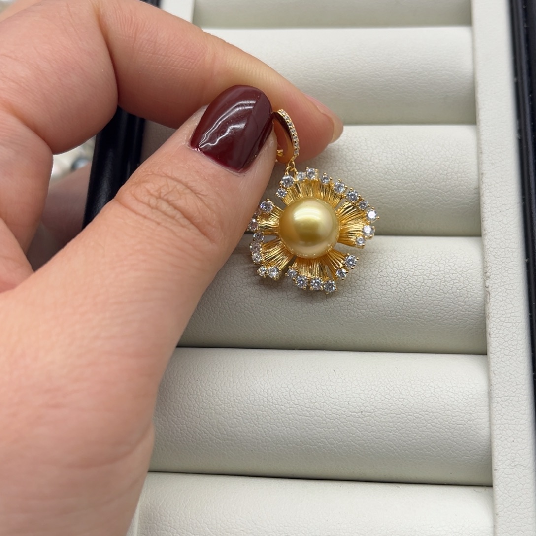 吊坠(不含链)海水珍珠银S925镶嵌