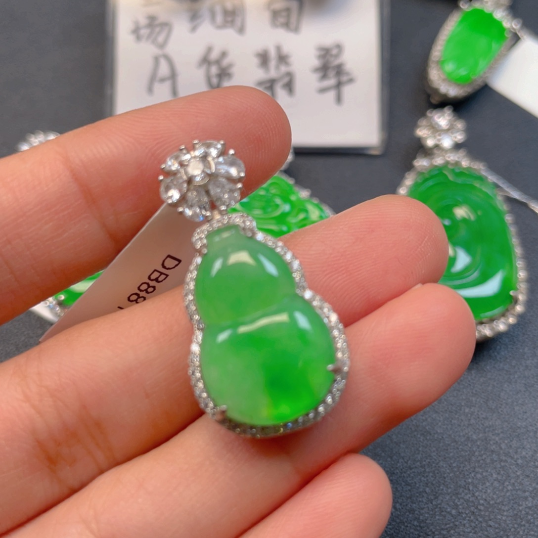 翡翠银S925镶嵌吊坠(不含链)
