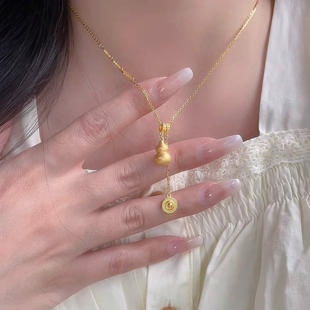 铜合金吊坠 新中式【流苏葫芦】套链项链吊坠时尚百搭不掉色