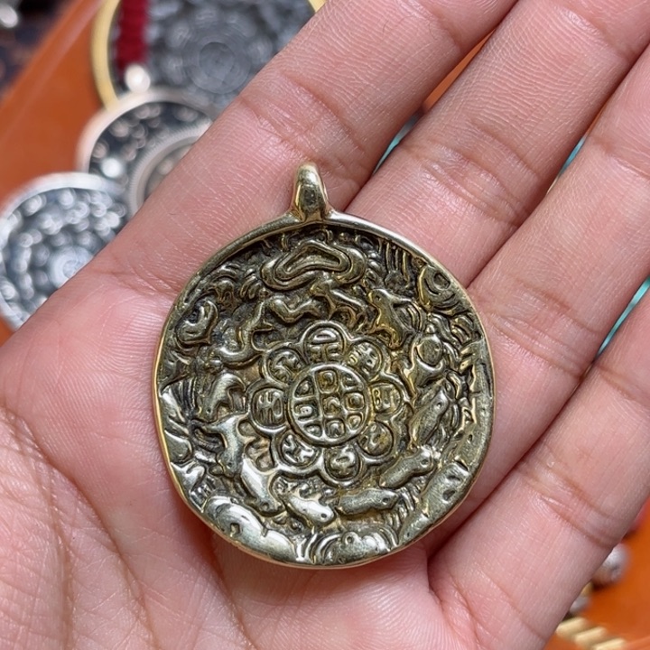 粉****子铜星月菩提吊坠项链