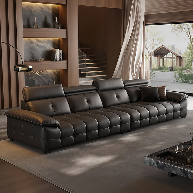 【赠品都不要】客厅家用意式简约新高靠劳伦斯真皮头层牛皮直排沙发