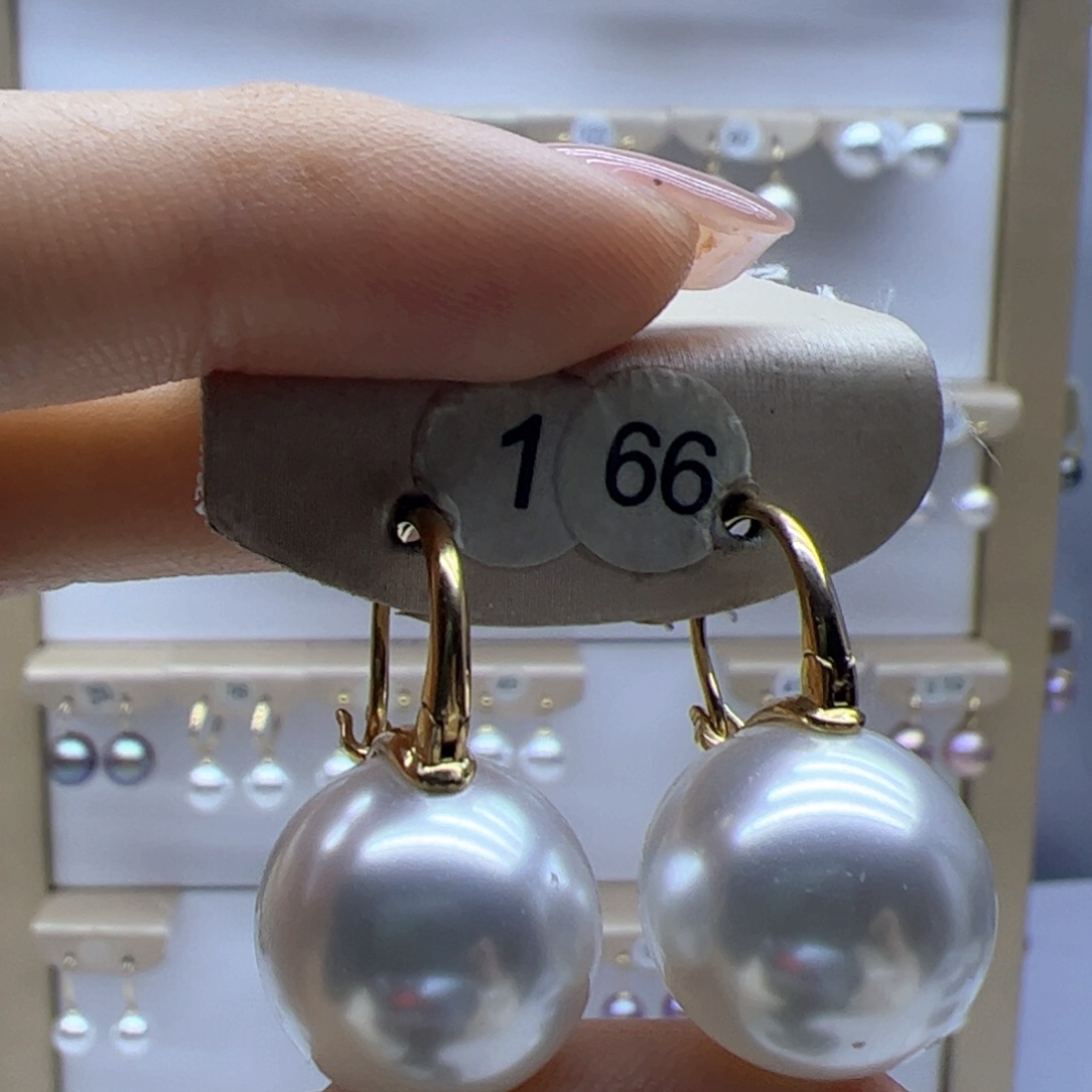 淡水珍珠耳饰18K金镶嵌