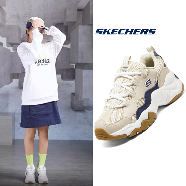 Skechers斯凯奇女鞋透气潮流老爹鞋复古熊猫鞋厚底休闲鞋149094