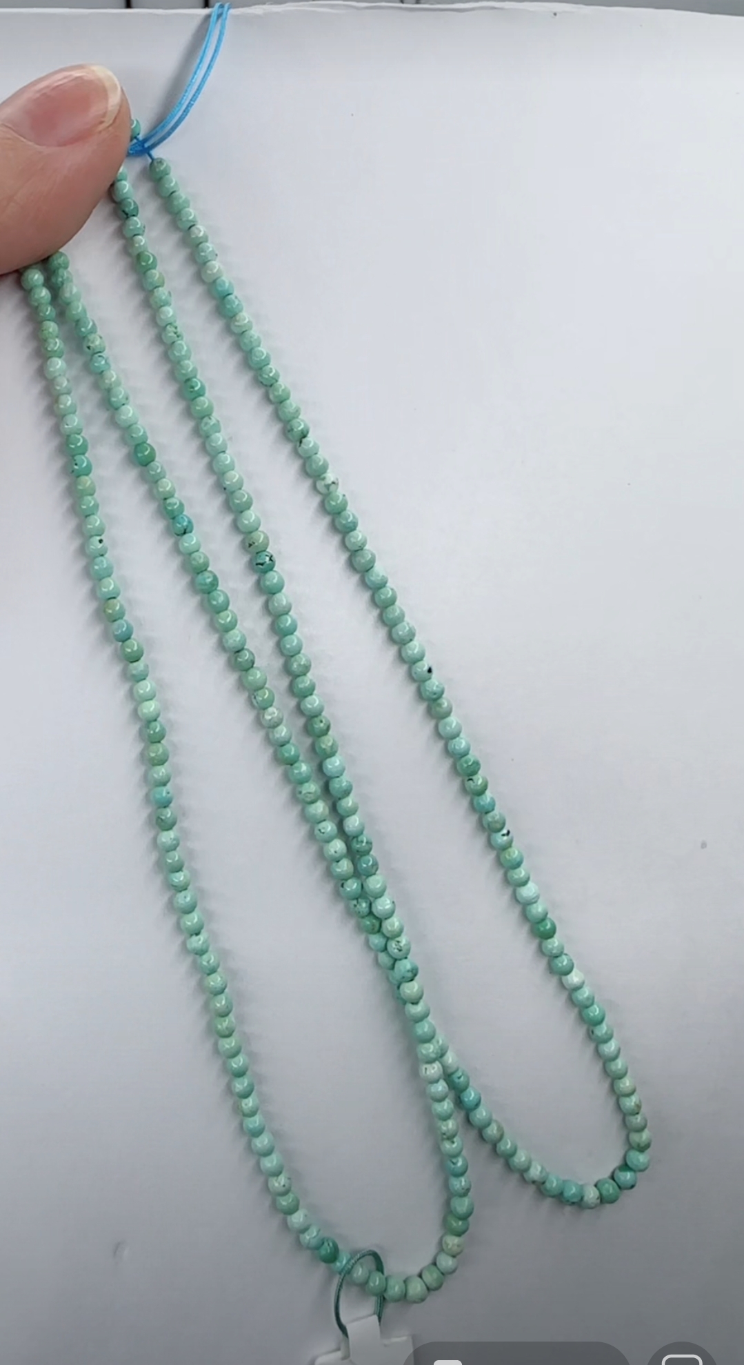 天然原矿绿松石米珠链