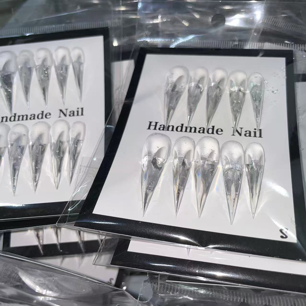 【蓝色海洋】2024新款穿戴显白立水母手工手绘长款高级美甲穿戴甲