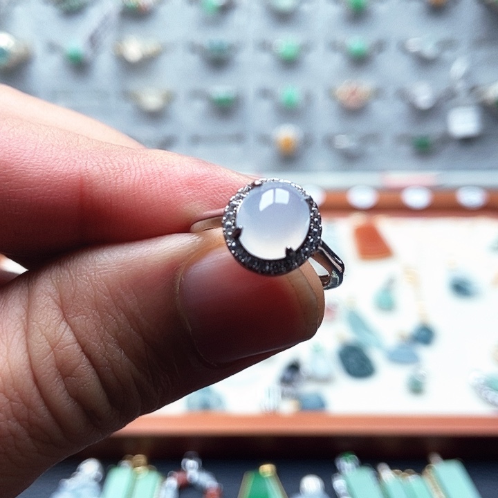 翡翠银S925镶嵌戒指