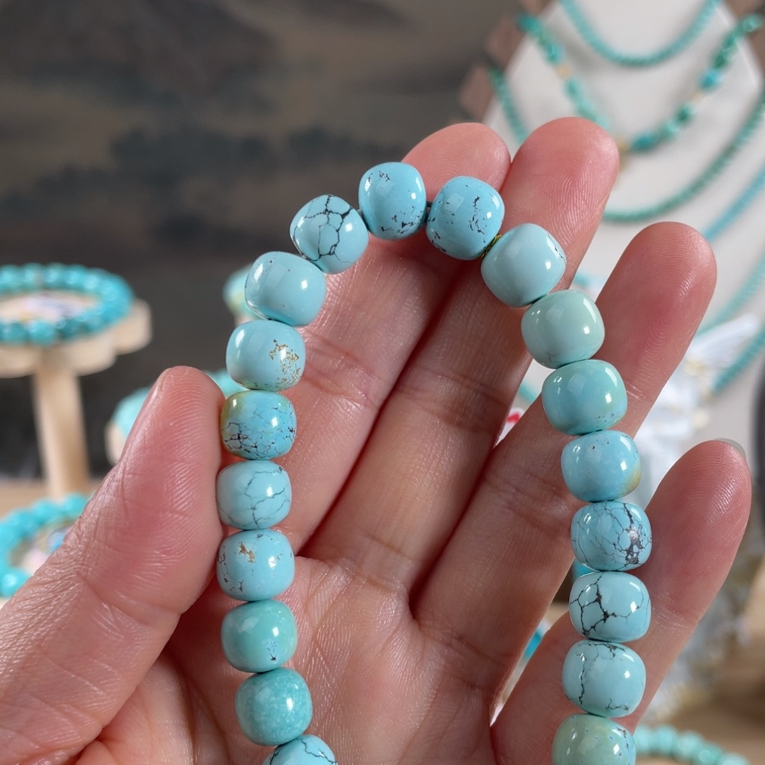 未镶嵌绿松石项链8+精品老型手串