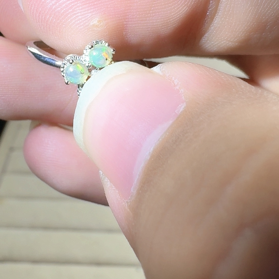 芙蓉石戒指银S925镶嵌