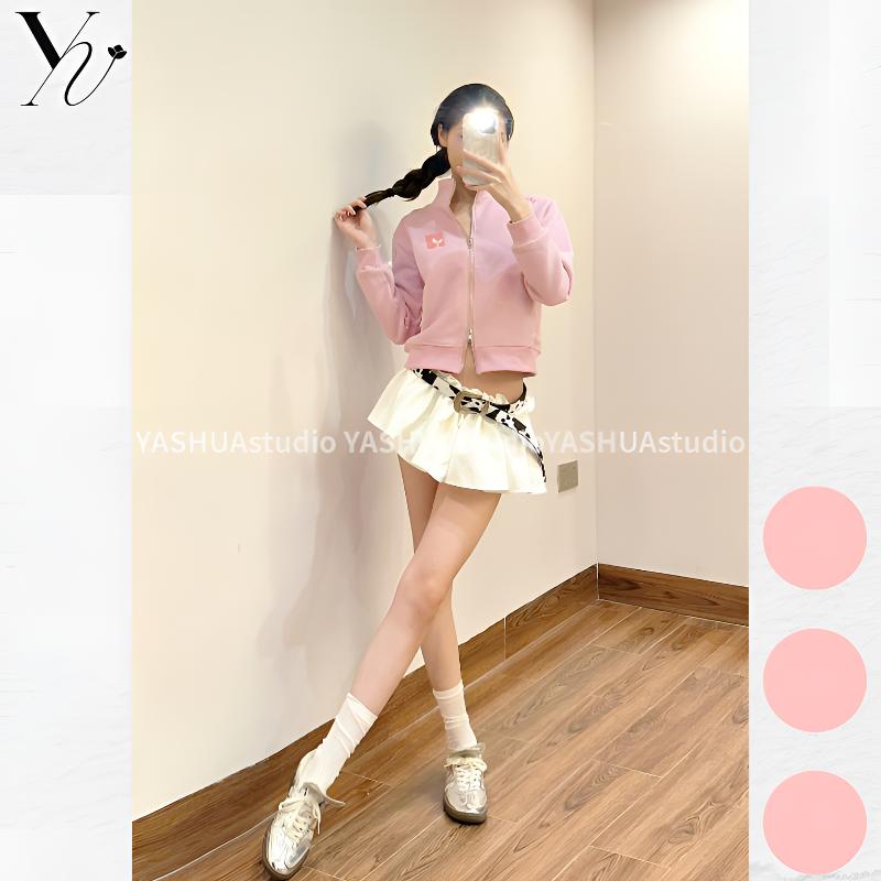 【秋冬上新】甜美时尚刺绣修身显瘦休闲开衫立领卫衣外套棒球服女
