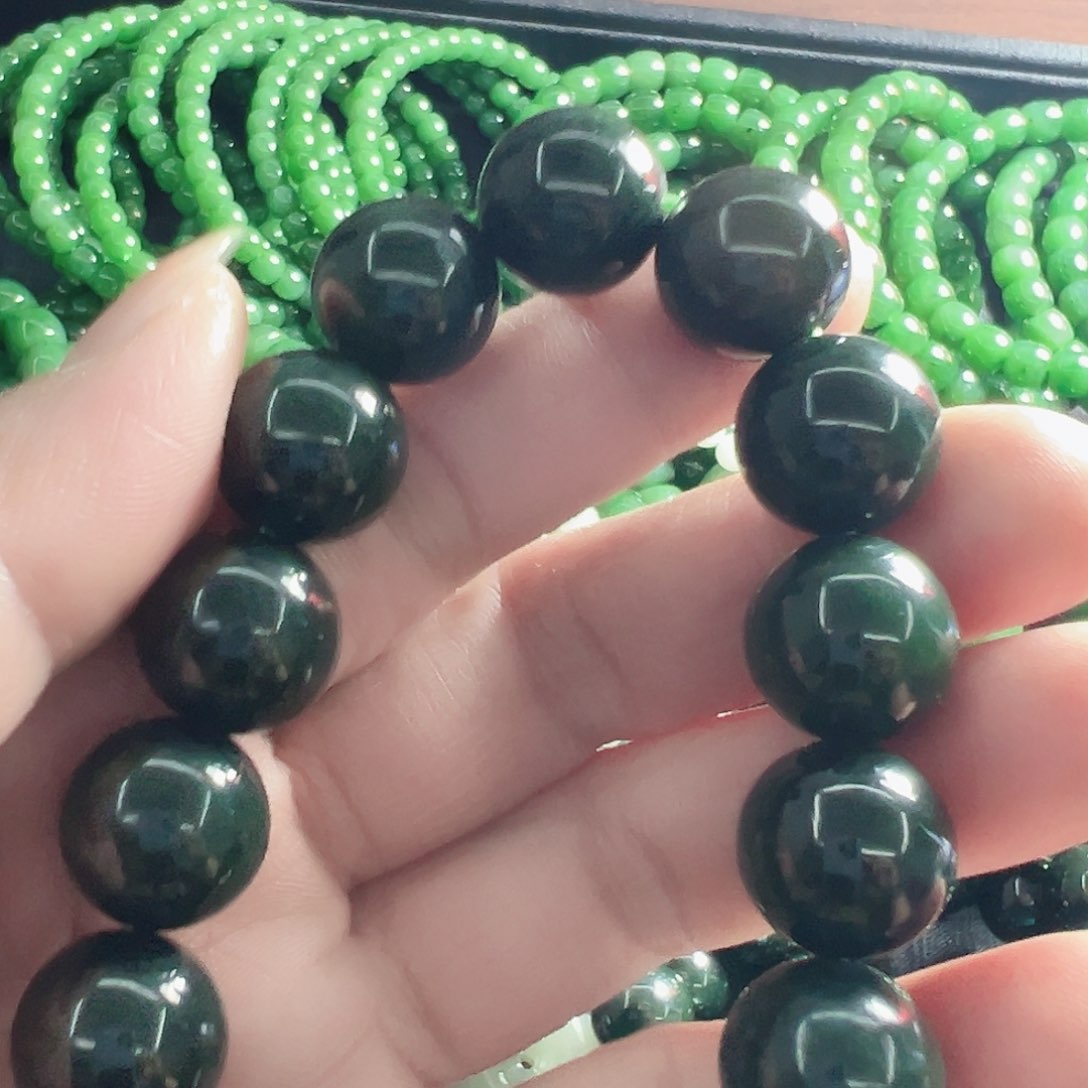 和田玉（碧玉）手链未镶嵌