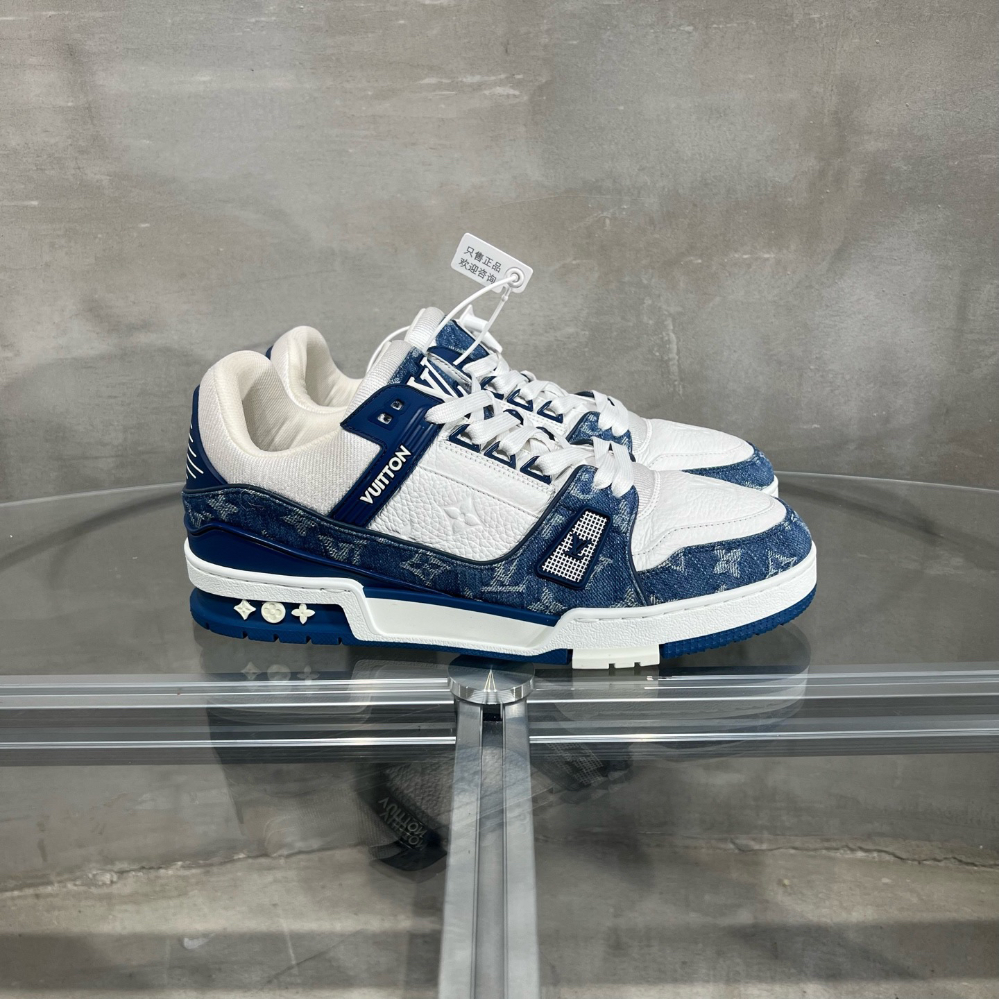 99新 LouisVuitton/路易威登 Trainer 白蓝牛仔 42码 YH23937