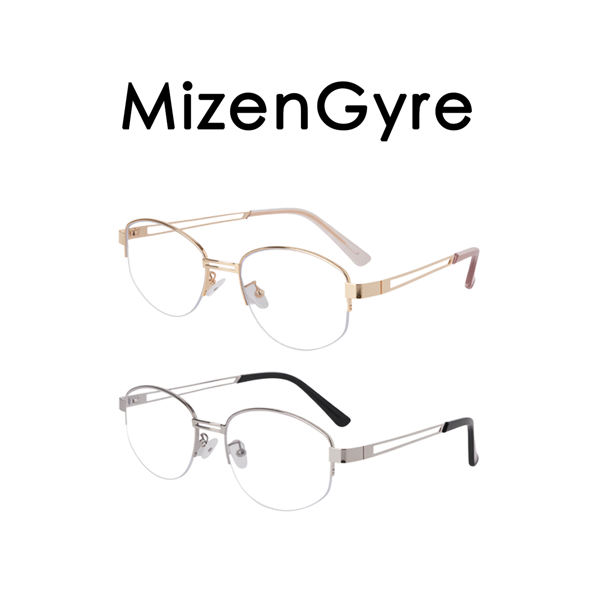 MizenGyre复古老钱风椭圆眼镜素颜显小时尚镜框眼镜太