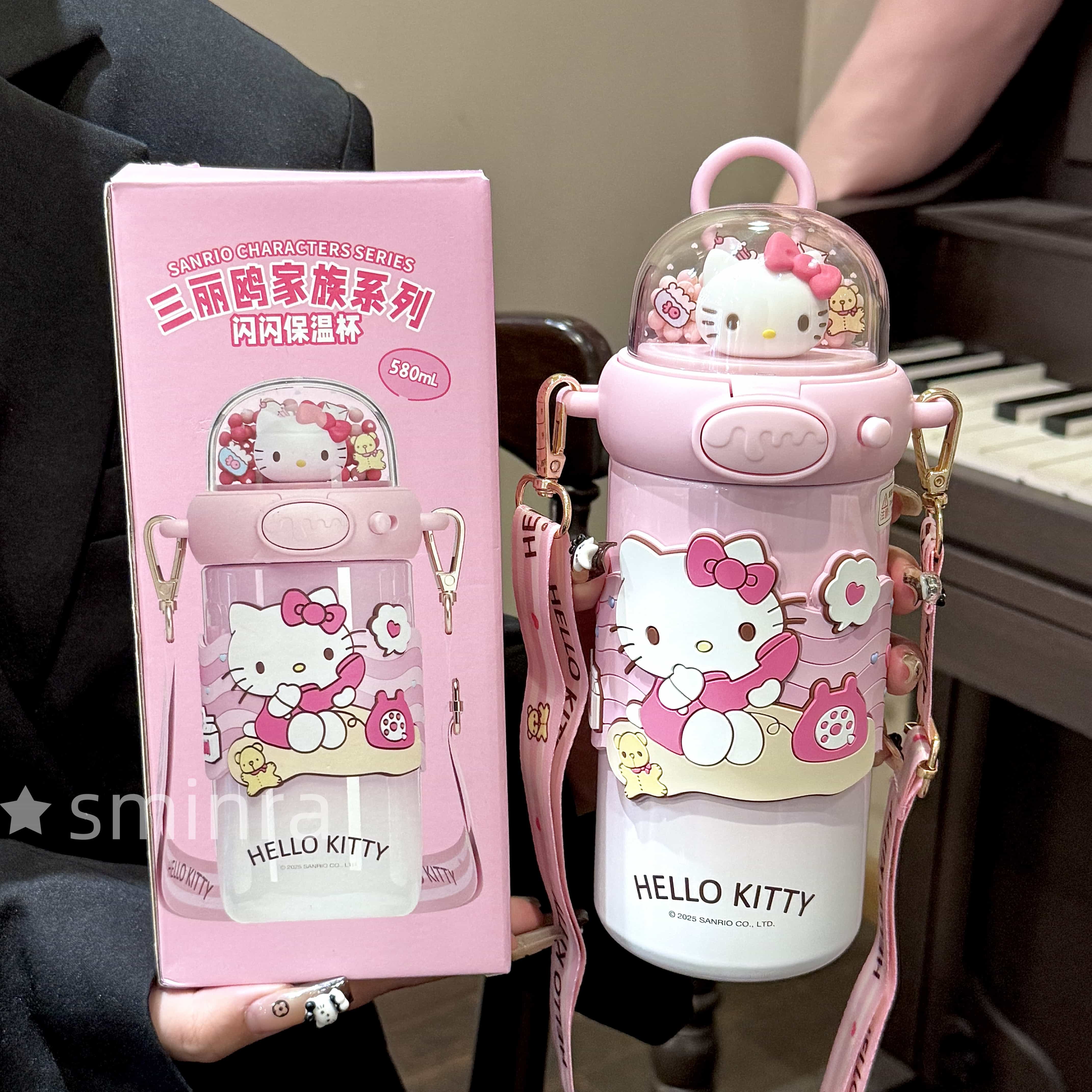 HelloKitty联名保温杯网红吸管水杯子学生可爱高颜值女生生日礼物