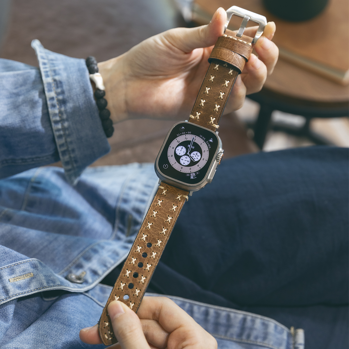 本亦优品iwatch粗犷头层牛皮表带使用苹果手表AppleWatch真皮表带