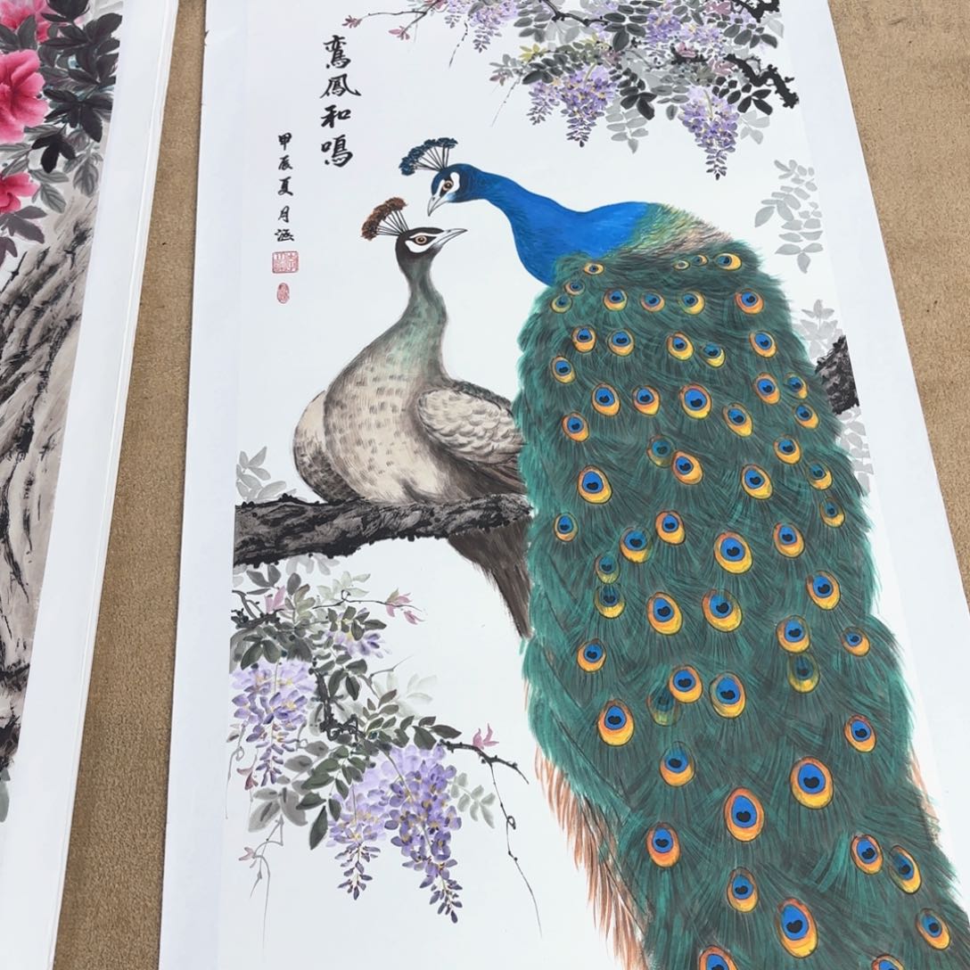 国画金***光李月涵四尺童