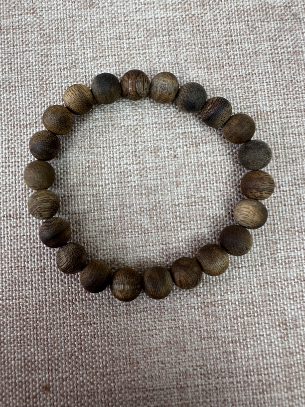 虫漏黑油格圆珠0.8单圈手串多样性发其一