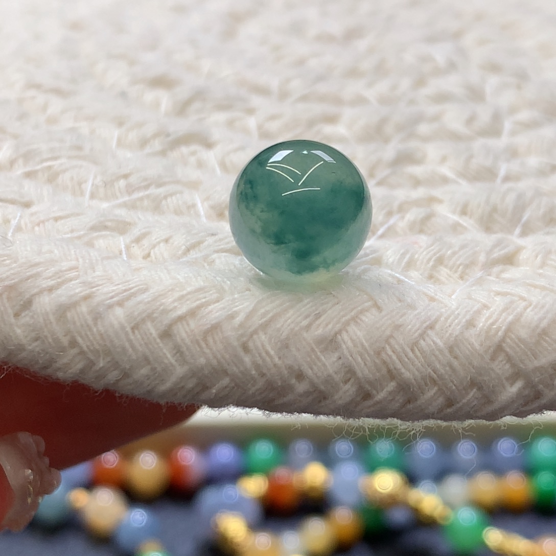 定制翡翠未镶嵌 毛货抛光定制 冰蓝晴飘花 卡10.2