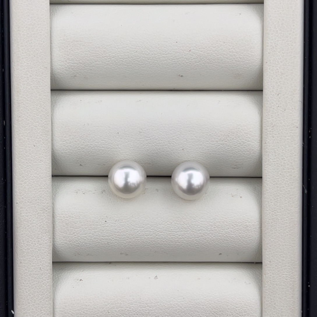 定制海水珍珠未镶嵌裸珠澳白素钉9-10mm 秒杀价