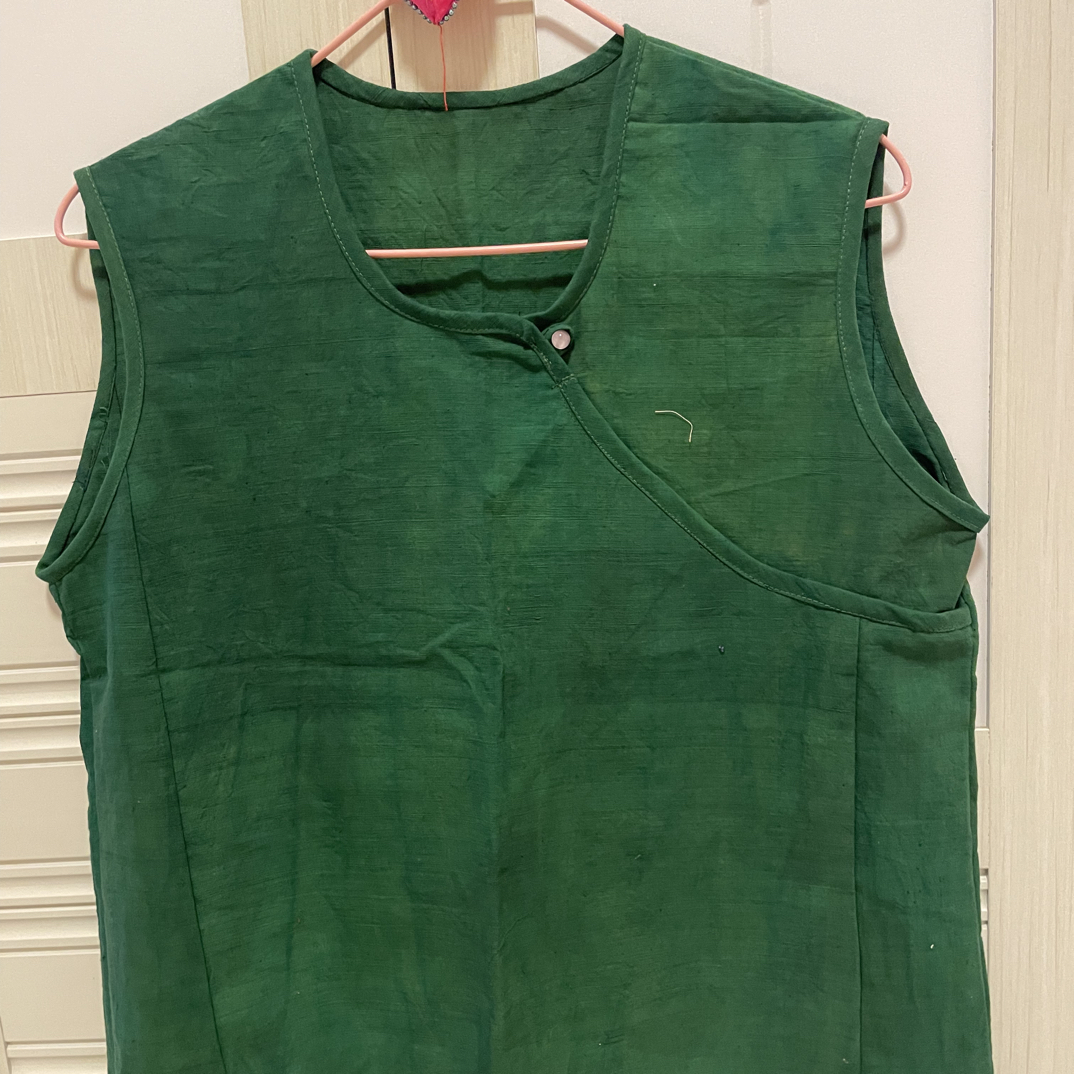 手纺线粗布四季纯色背心款