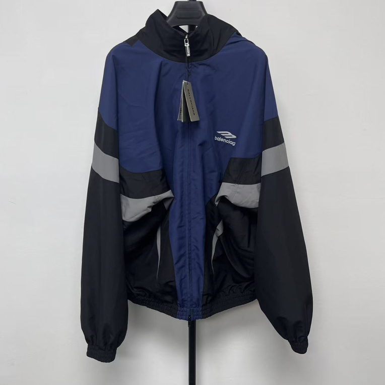 未使用 Balenciaga/巴黎世家 字母印花拼接拉链长袖夹克外套01771