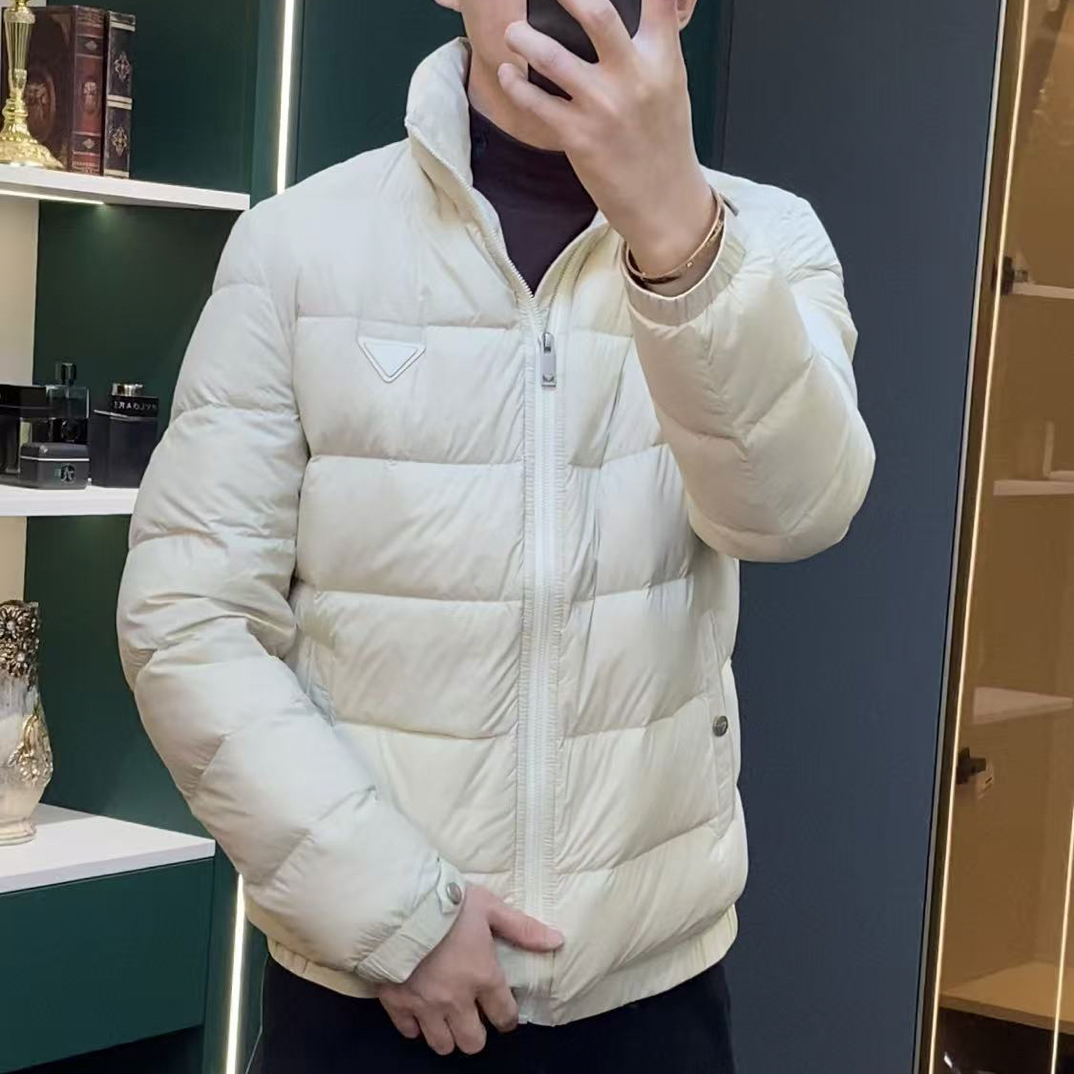 36066时尚潮款男士休闲秋冬新款简约净版纯色立领轻薄羽绒服