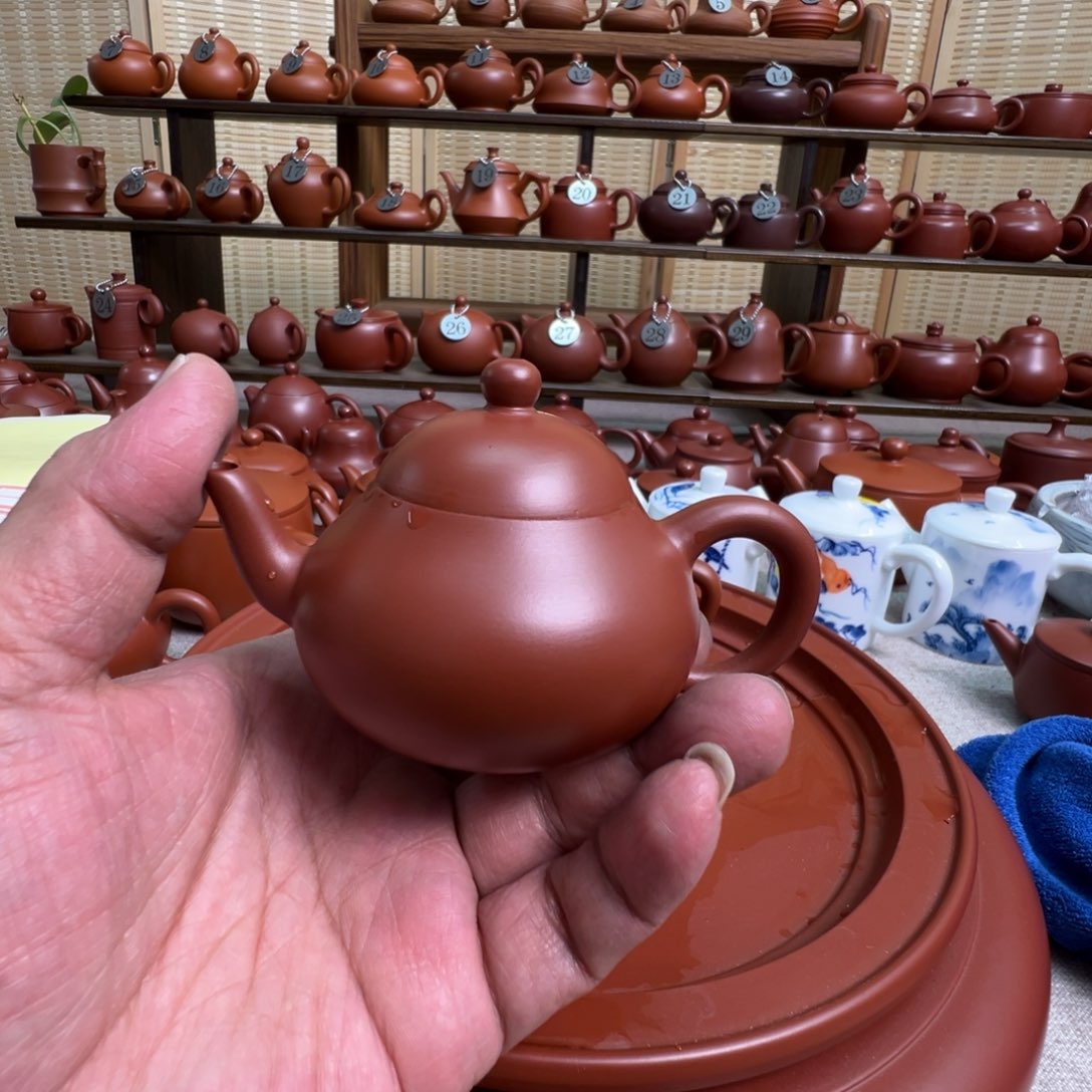 *****茶壶紫砂潮州手拉朱泥壶，微瑕不退换