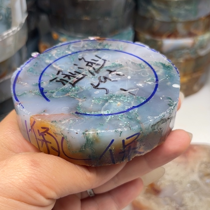 涵***。定制玛瑙定制水草玛瑙手镯