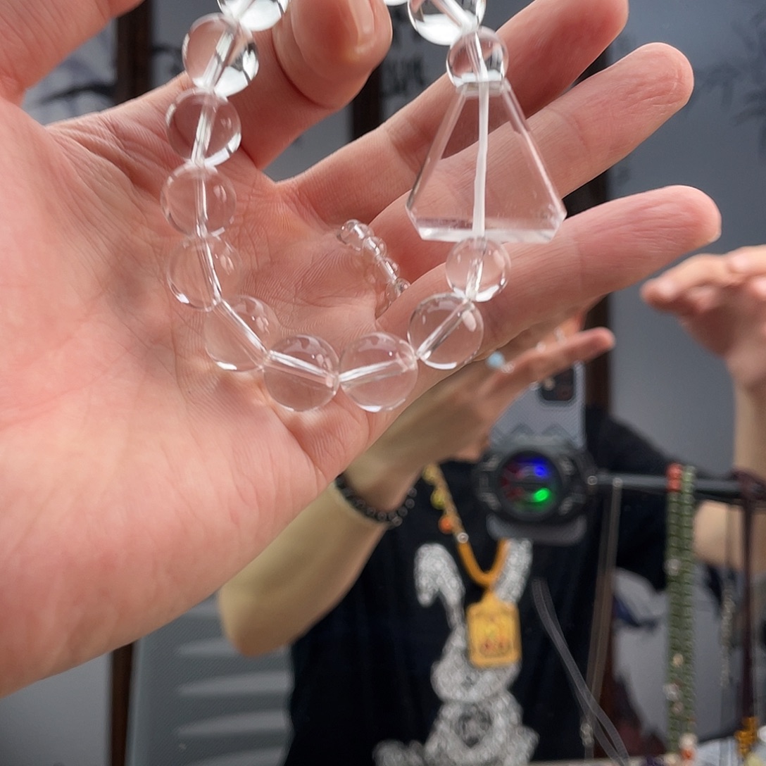 未镶嵌手链水晶拍两件白水12+三角形
