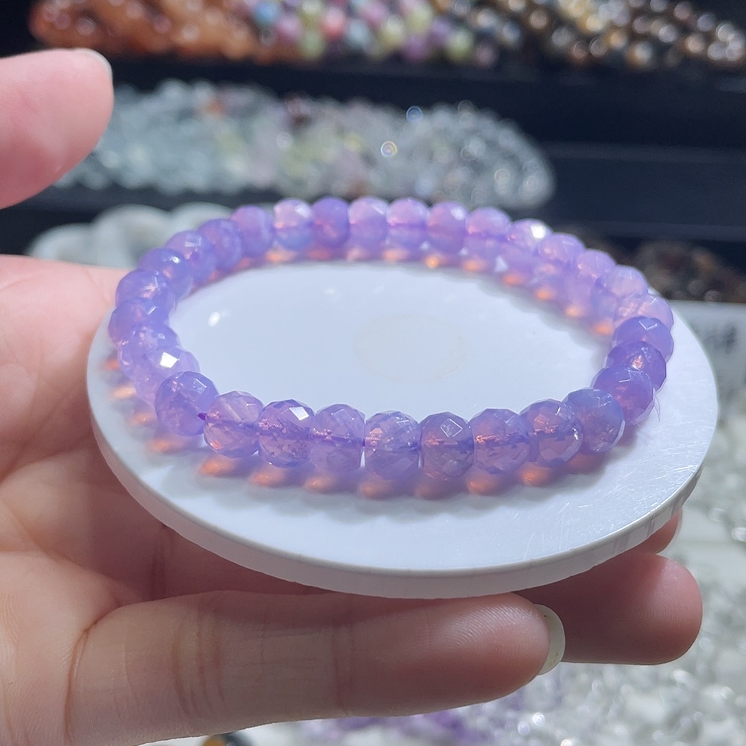 手链未镶嵌水晶紫玉晶钻切9m、109元