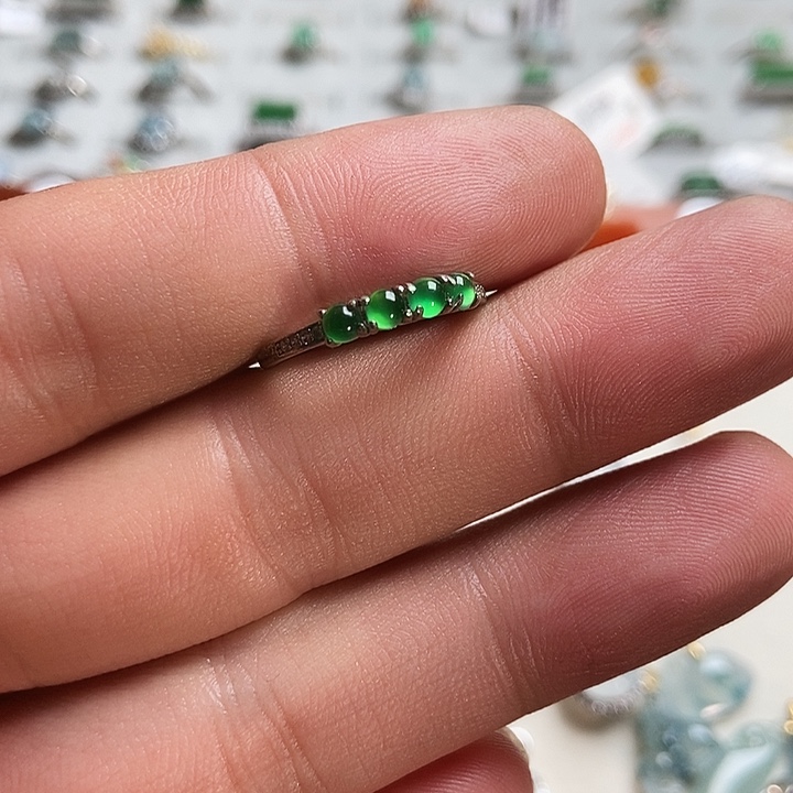 翡翠银S925镶嵌戒指