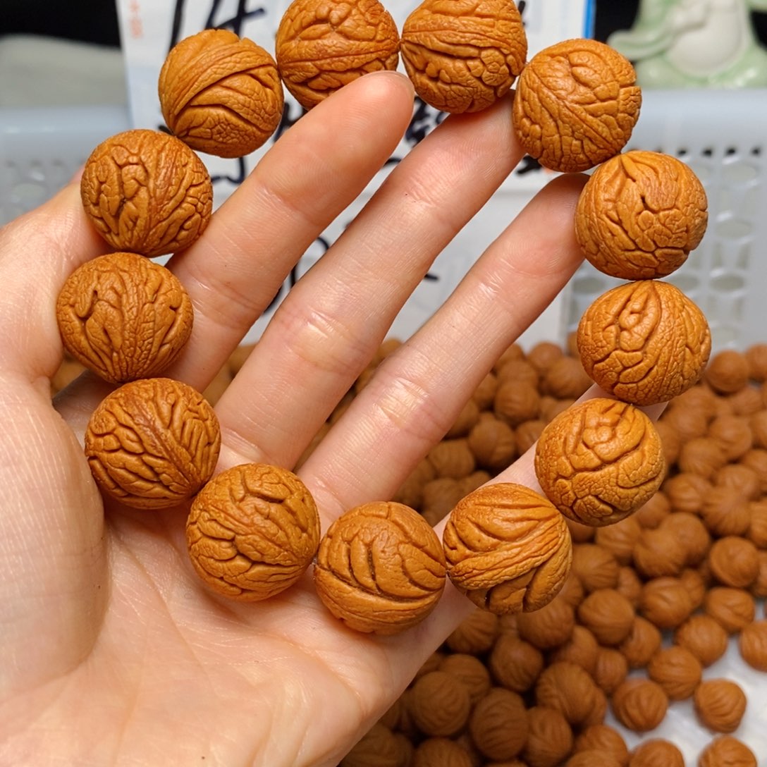 桃核手串19mm左右金丝龙珠单圈