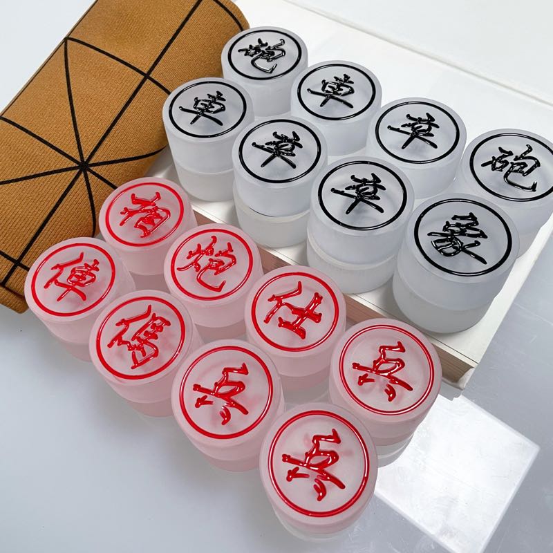 4号亚克力象棋-高端中国象棋不开裂防摔防潮实心易清理环保4x2
