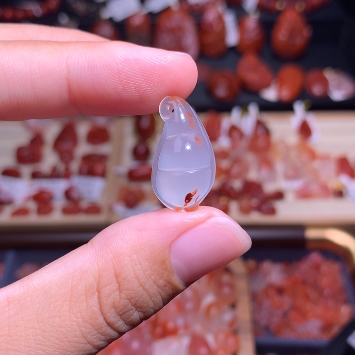 南红玛瑙未镶嵌珠宝半成品福豆