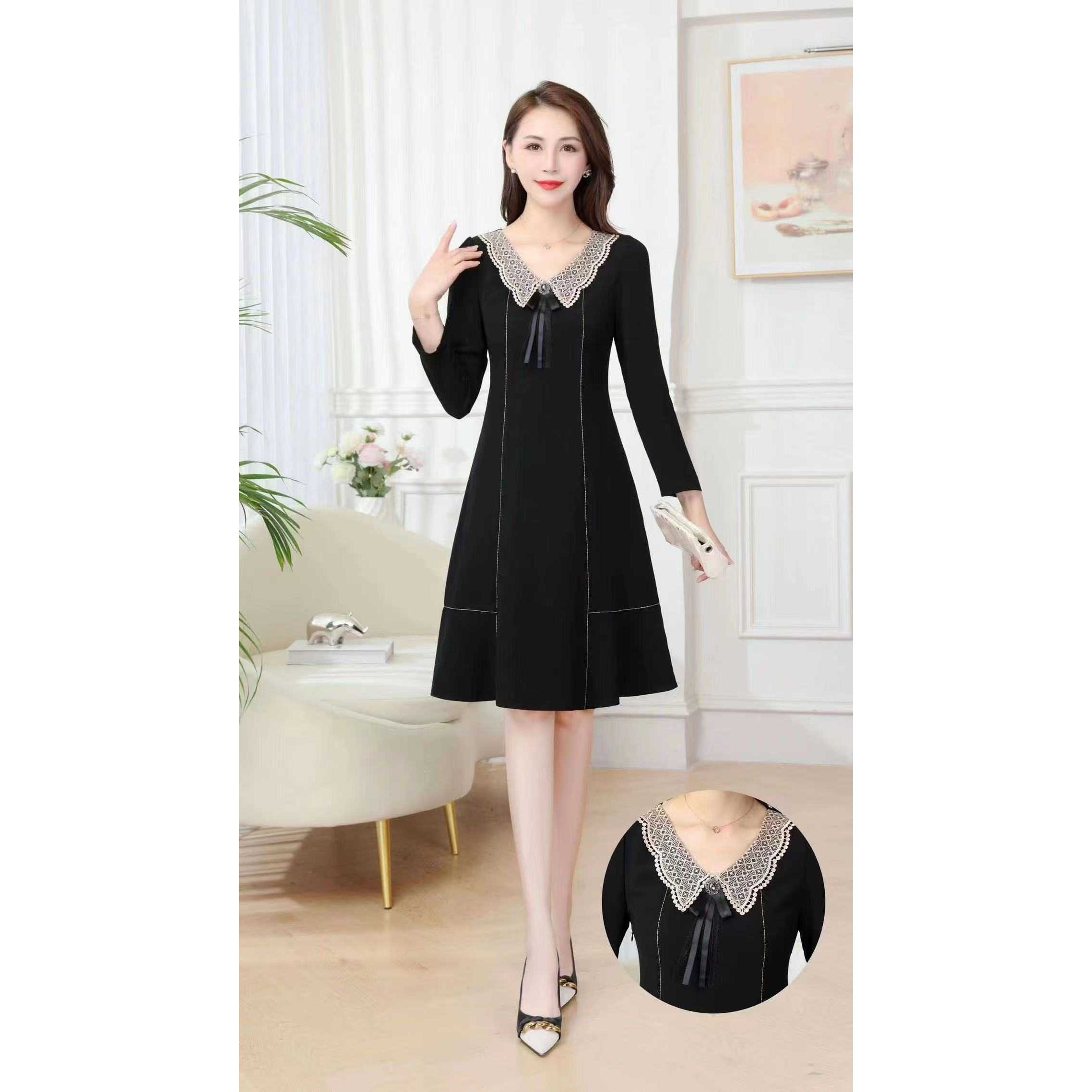 010#【木兮兮专属】2026年春季收腰修身显瘦时尚气质连衣裙长袖