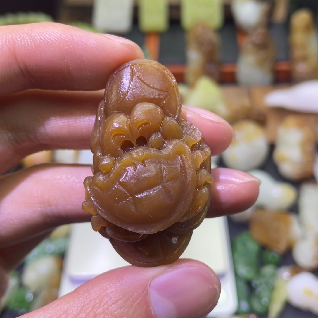 颈饰未镶嵌和田玉且末红糖螃蟹八方来财