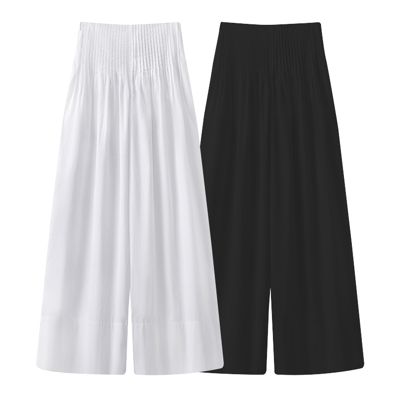 【商场同款】A2025夏季女士宽松休闲垂感褶皱阔腿长裤3035