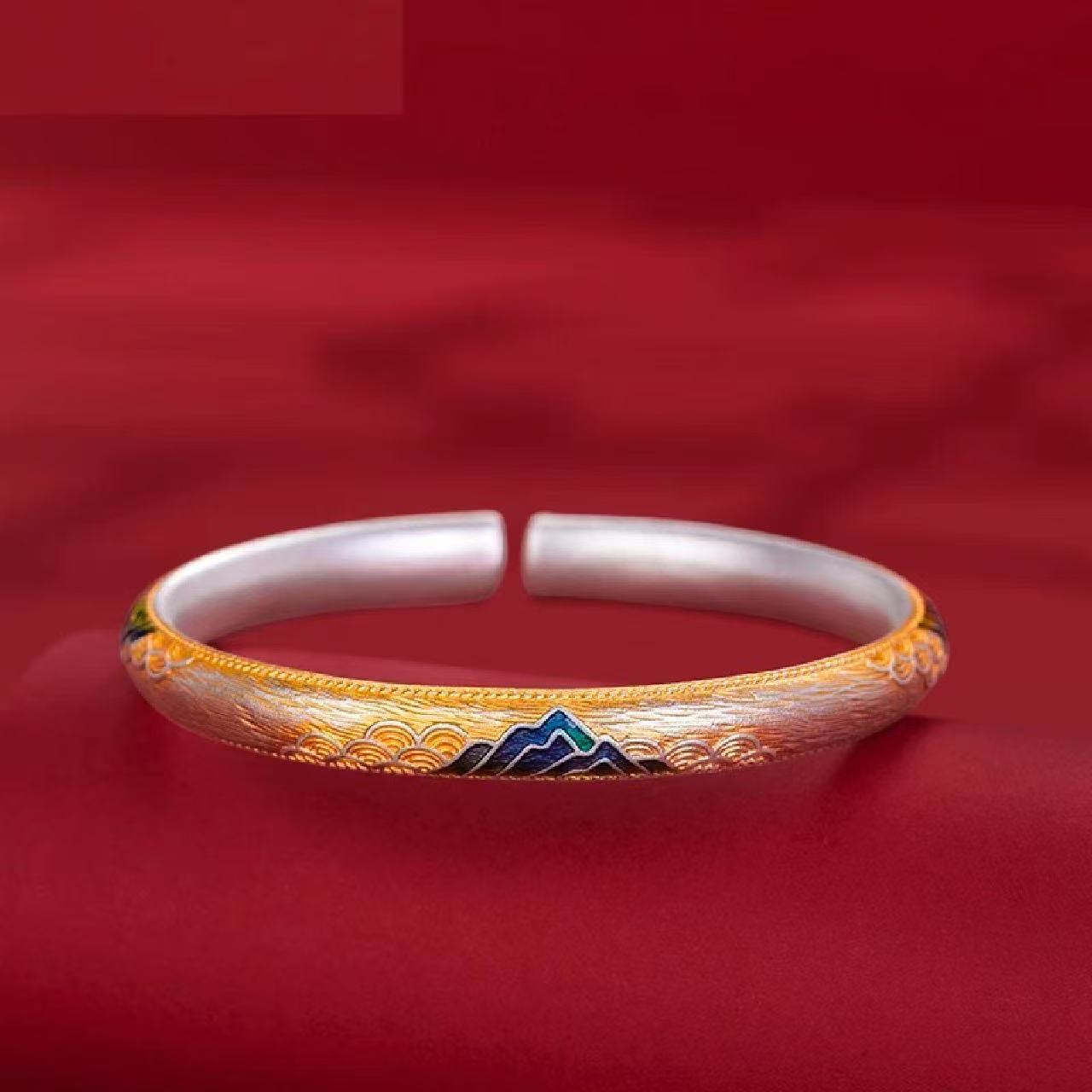 非金属珐琅手镯 1千里江山手镯（无礼盒）478