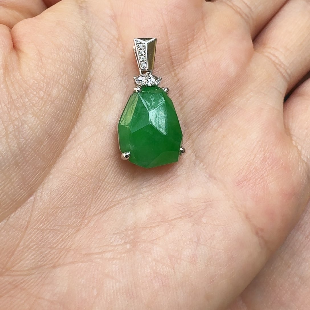 翡翠颈饰18K金镶嵌项链