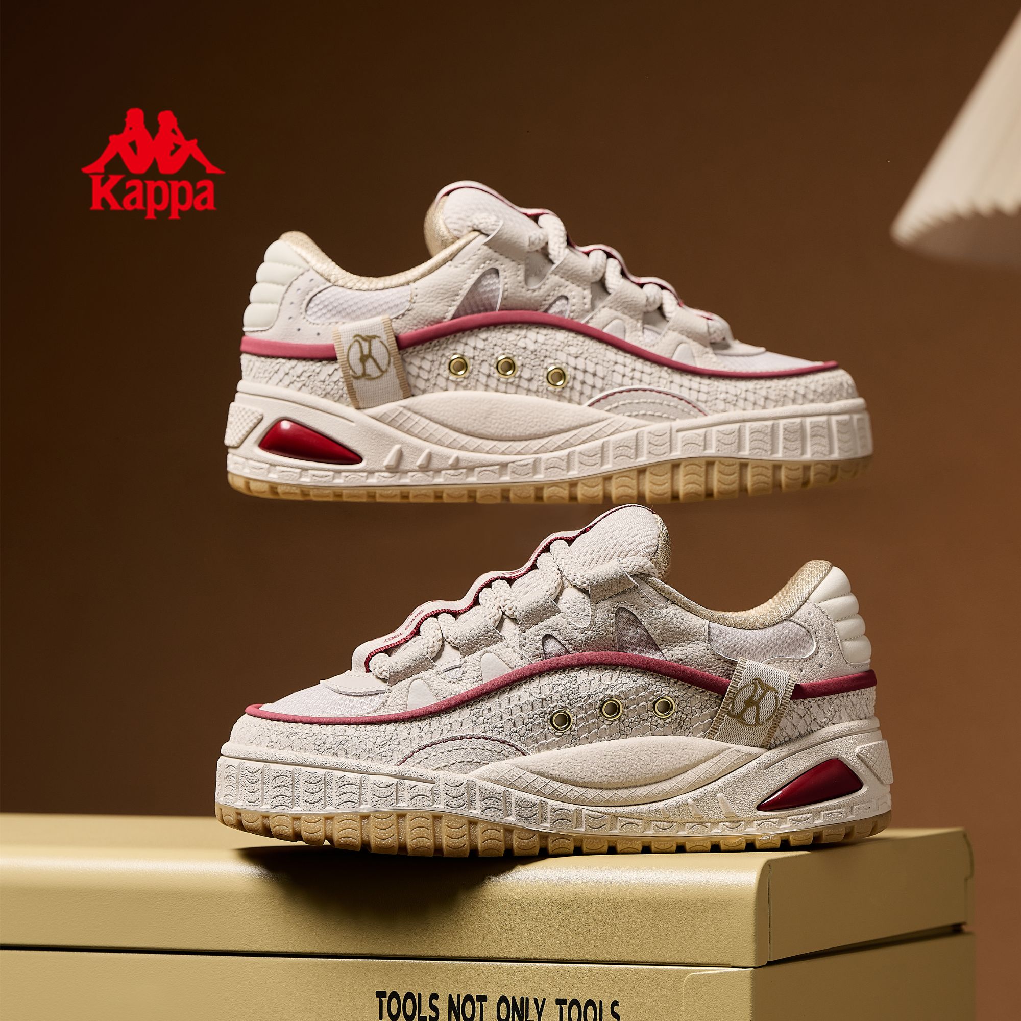 Kappa/卡帕面包鞋秋季休闲增高板鞋女背靠背百搭潮流时尚男鞋CC95