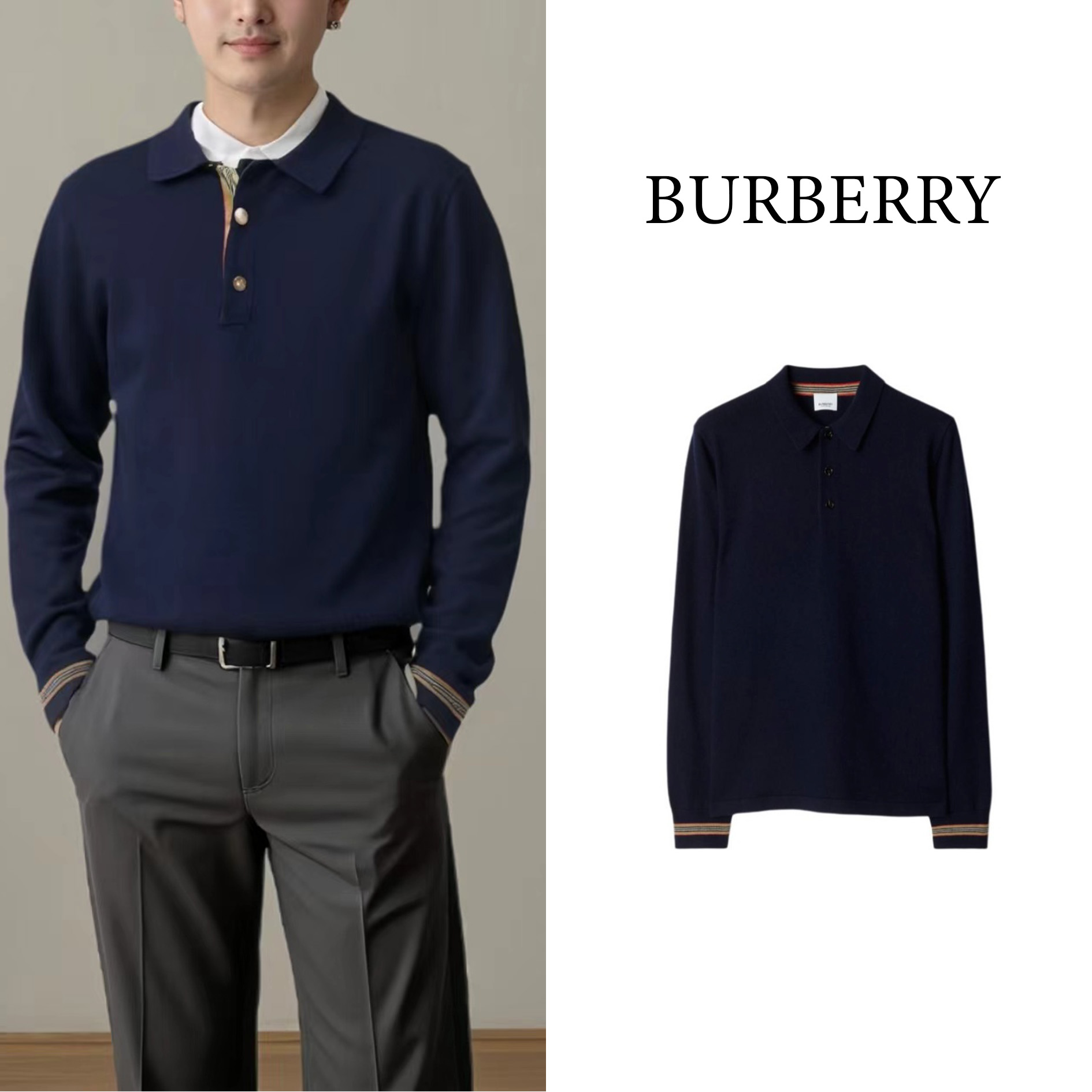 全新未使用 BURBERRY/博柏利 男款圆领长袖毛衣