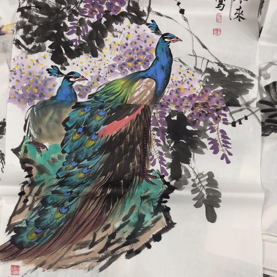 雪***菲国画王孝华老师绘画