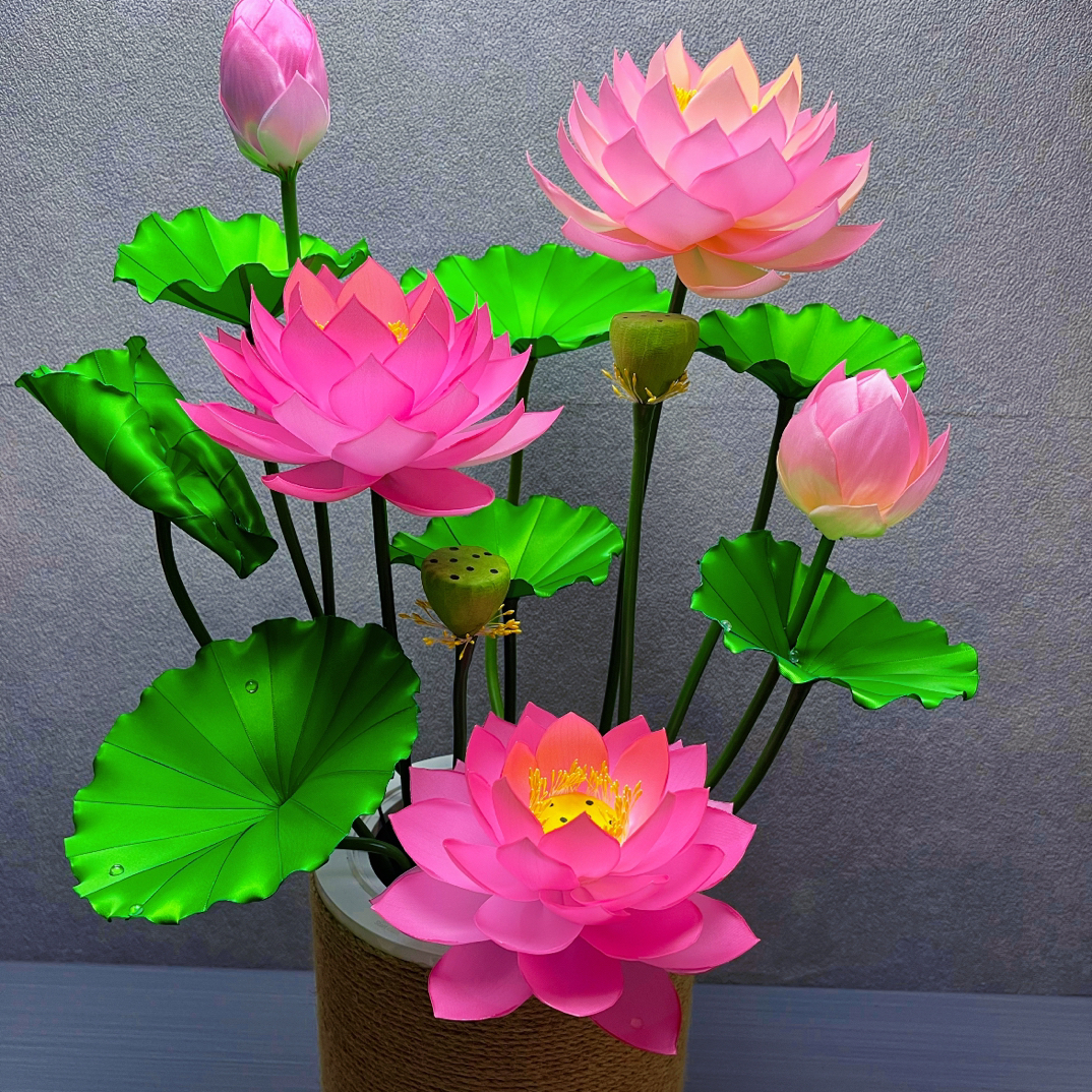 双面缎带重瓣荷花材料包