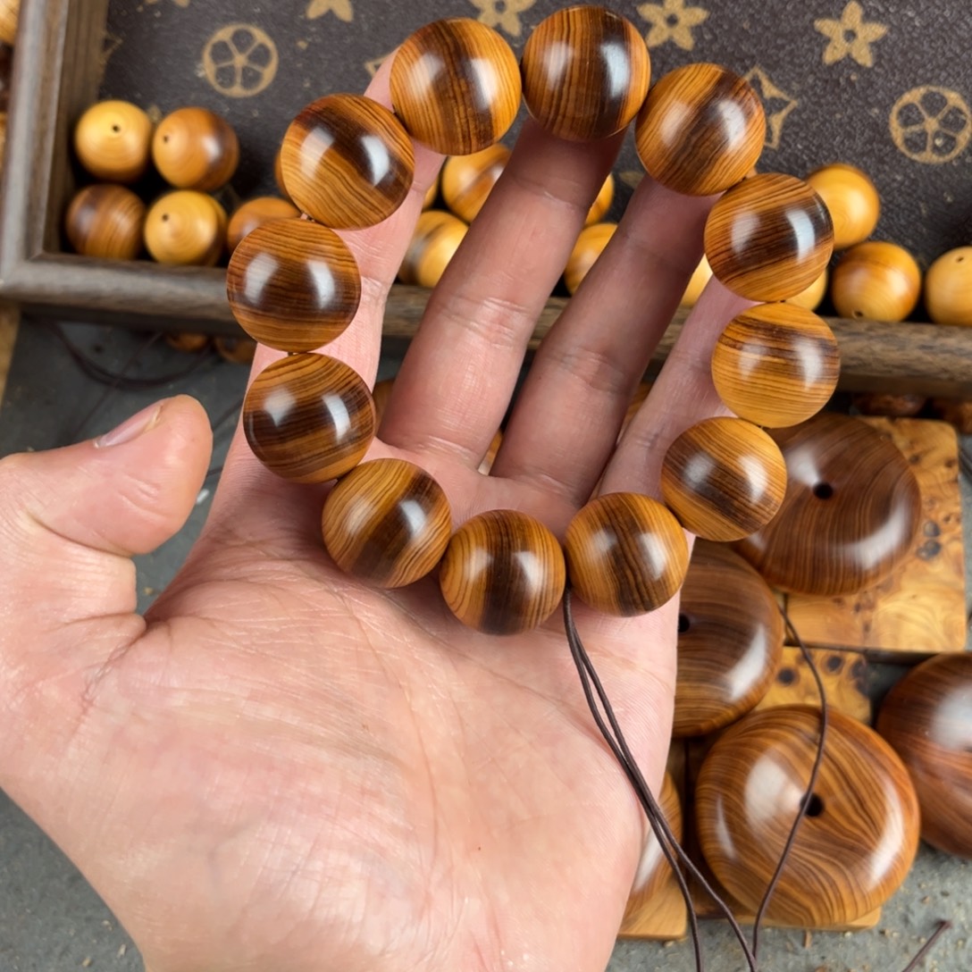 柏木（崖柏）手串/手链2.0大黑线干黑油骨料