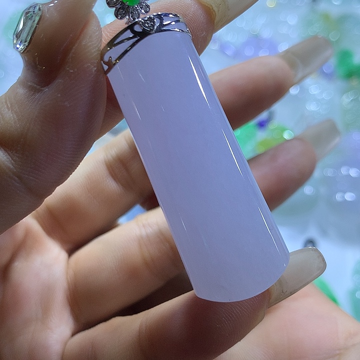 翡翠18K金镶嵌颈饰天然翡翠A货吊坠