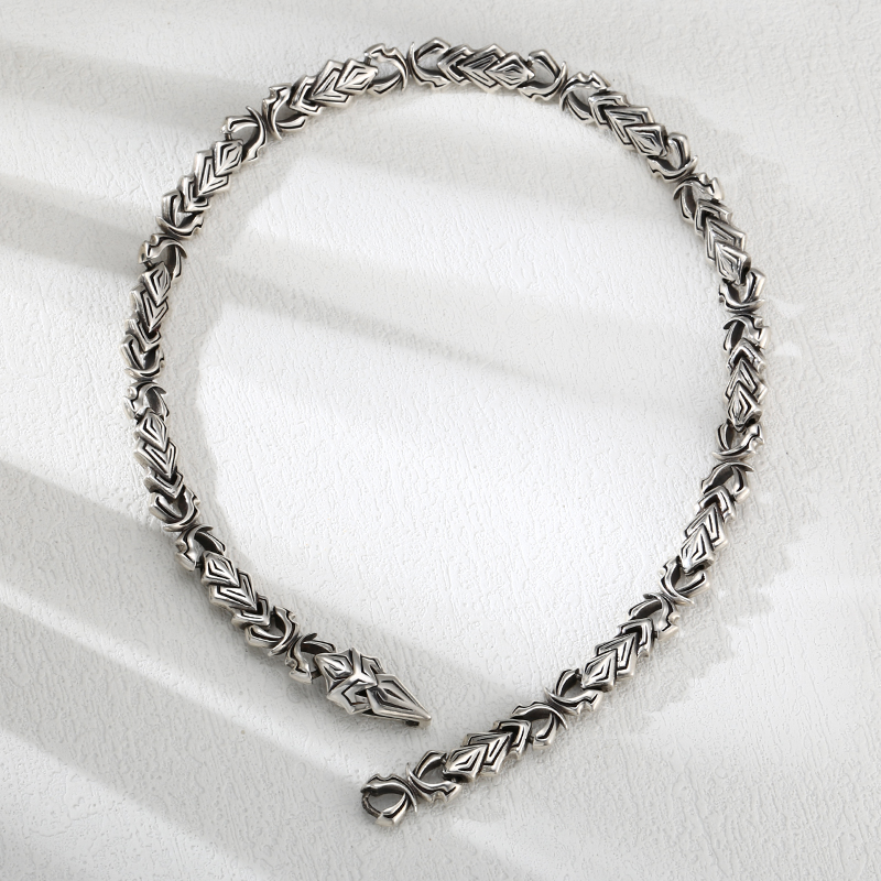 925银手链 龙骨叠三角手链 流行男女款手链