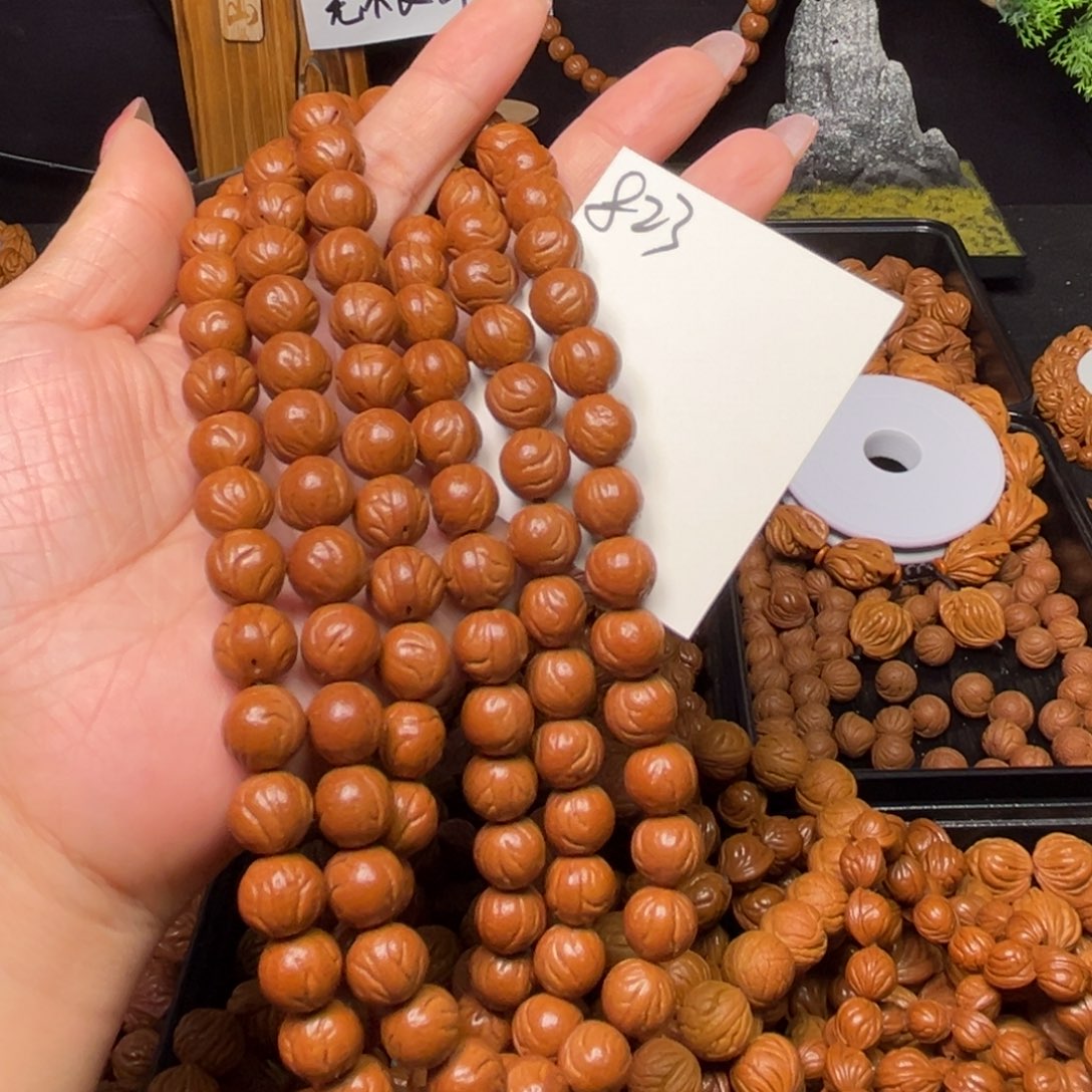 雷***手串桃核玉龙脊精品108脖挂