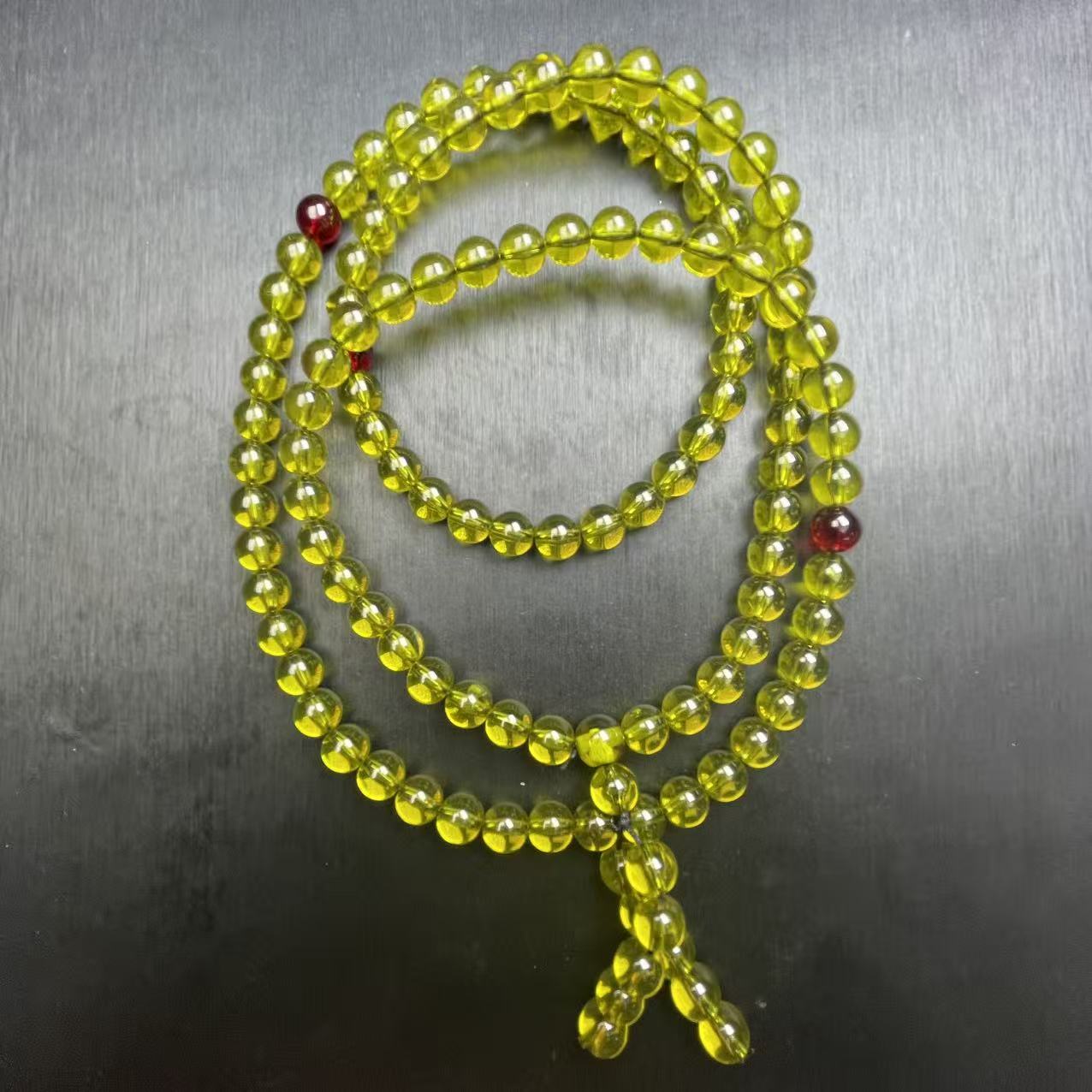 【喜子】QW445蓝之珀8m*108颗圆珠项链/多样性发一精致奇石