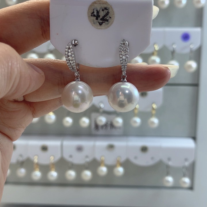 淡水珍珠耳饰银S925镶嵌