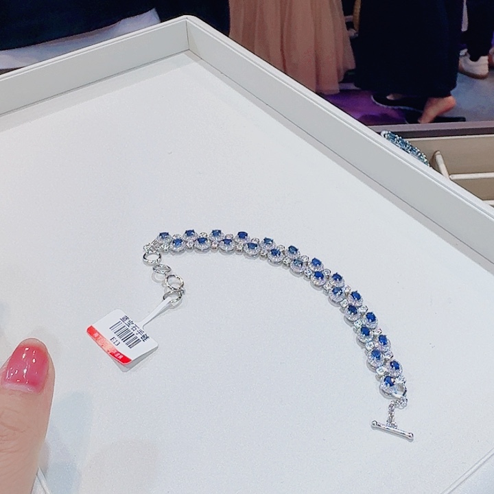 蓝宝石手链银S925镶嵌
